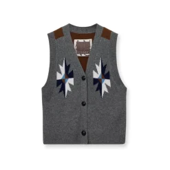 HEYANNO Victory Knit Waistcoat Grey Melange