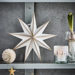 House Doctor 9 Point Star Off-White/Champagne Small