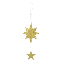 House Doctor Bird/Star/Heart Ornaments Antique Brass