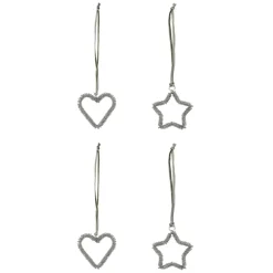 House Doctor Connect Ornaments Silver (4 Pieces)