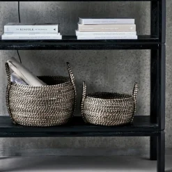 House Doctor Distra Storage Basket Black/Natural Small