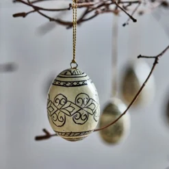 House Doctor Easter Egg Ornament 6 Pieces Black/Off-White Ø5