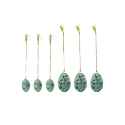 House Doctor Easter Egg Ornament 6 Pieces Green