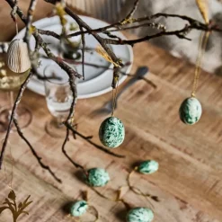 House Doctor Easter Egg Ornament 6 Pieces Green