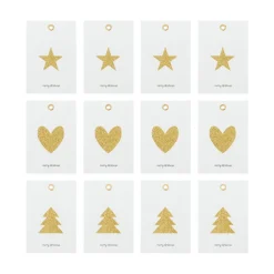 House Doctor Glitr Gift Tags White/Golden