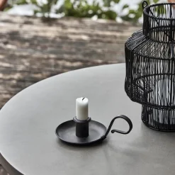 House Doctor Grab Candle Holder Black