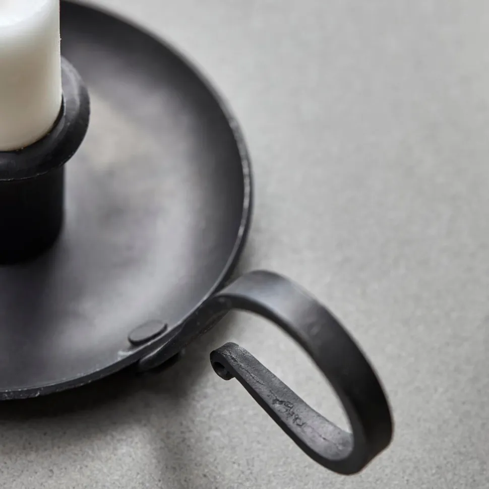 House Doctor Grab Candle Holder Black