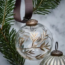 House Doctor Leaf Ornament Clear/Golden