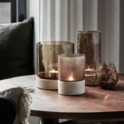 House Doctor Rivo Candle Holder Brown Small