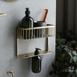 House Doctor Shelf Bath Brass