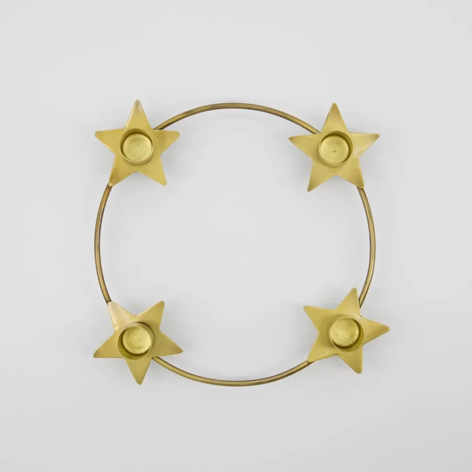 House Doctor Stage Candle Holder Antique Brass