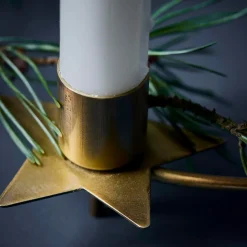 House Doctor Stage Candle Holder Antique Brass