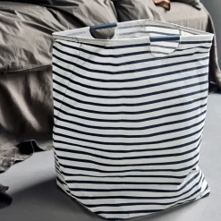 House Doctor Stripes Laundry Bag Black/White