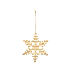 House Doctor Tin Plate Snowflake Ornament Antique Gold