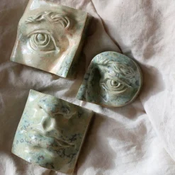 Laoru Laoru Rounded Eye Left Relief Crystal Green