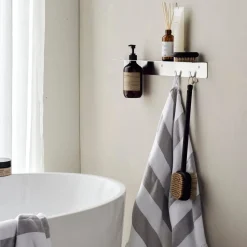 Meraki Bottle Hanger With Hooks Brushed Silver