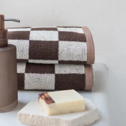 Mette Ditmer Retro Bath Towel Chocolate