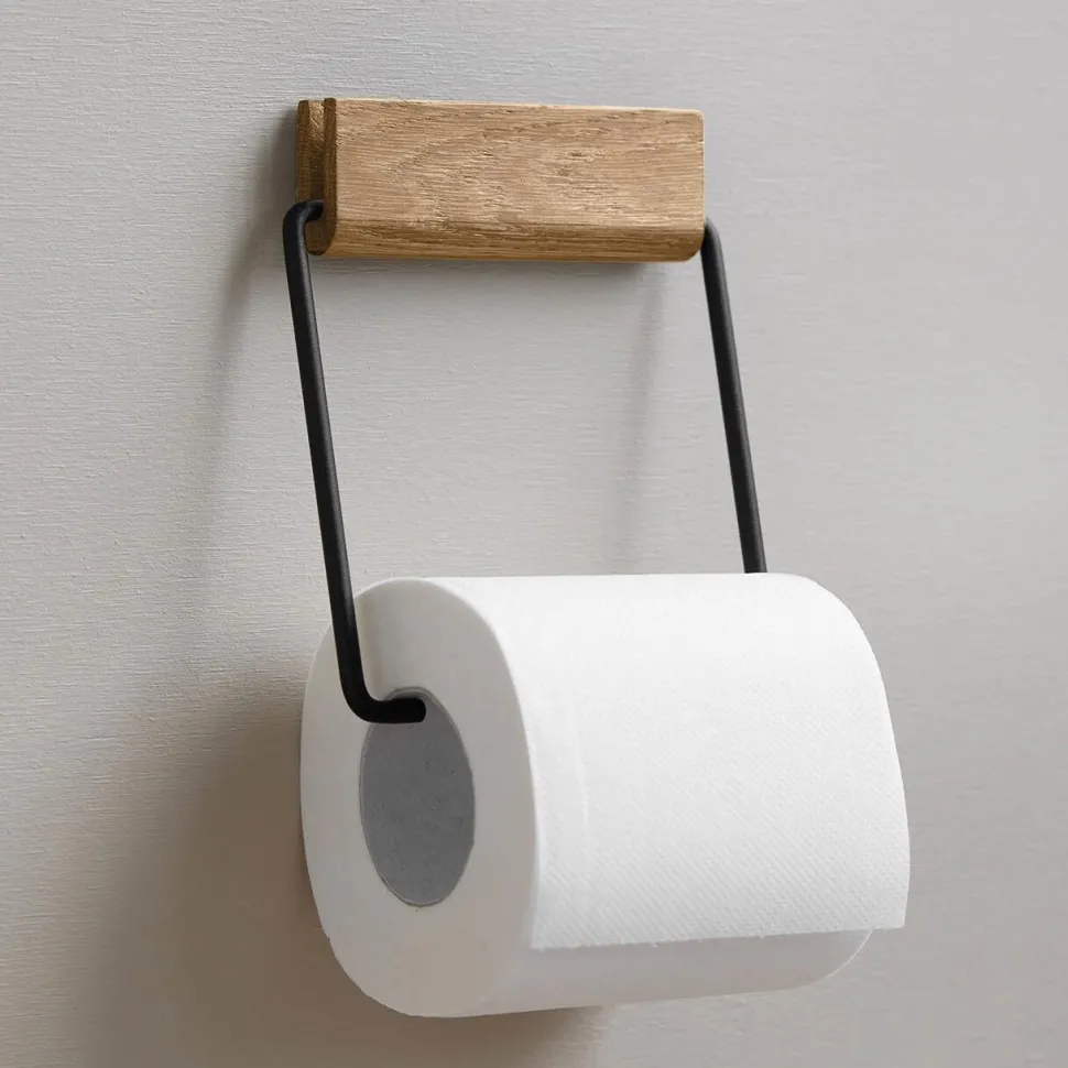 Moebe Toilet Roll Holder Oak/Black