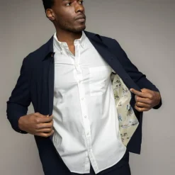 Mos Mosh Gallery Conor Seer Check Jacket Navy