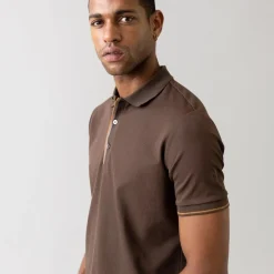 Mos Mosh Gallery Harvey Polo SS Tee Chocolate Brown