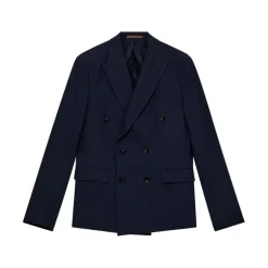 Mos Mosh Gallery Lui Dynamic Luxe Double-Breasted Blazer Navy