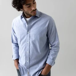 Mos Mosh Gallery Marco Oxford Shirt Light Blue