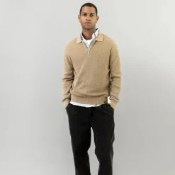 Mos Mosh Gallery Royce Zip Polo Knit Ermine