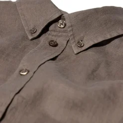 Mos Mosh Gallery Theo Linen Shirt Chocolate Chip