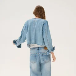 My Essential Wardrobe Dango Short Jacket Light Blue Retro Wash