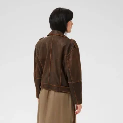 My Essential Wardrobe Gilo Leather Jacket Brown Retro Wash