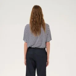 My Essential Wardrobe Lisa Striped Tee Dark Sapphire Blue Stripe