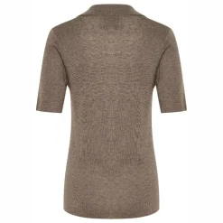 My Essential Wardrobe Polly Polo Blouse Major Brown Melange