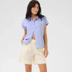 My Essential Wardrobe Stino Boxy Shirt Vista Blue