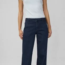 My Essential Wardrobe The Lara Pants Dark Blue Un-Wash