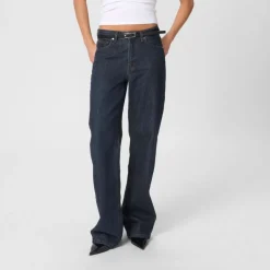 My Essential Wardrobe The Louis High Wide Jeans Dark Blue Un-Wash