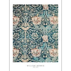 Poster & Frame William Morris Blue Flowers A4