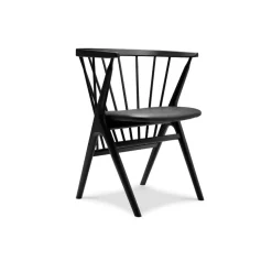 Sibast Furniture No 8 Chair Sortlakeret Bøg Sort Saga Læder