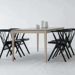 Sibast Furniture No 8 Chair Sortlakeret Eg Sort Saga Læder