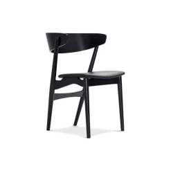 Sibast Furniture No 7 Dining Chair Sortlakeret Eg Sort Saga Læder