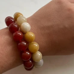 Soï Krystal Armbånd Chunky Rød Jade