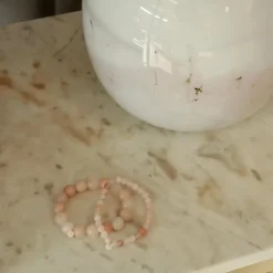 Soï Krystal Armbånd Rosa Jade Large