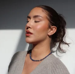 Soï Krystal Halskæde Blå Jade