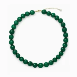 Soï Krystal Halskæde Faro Grøn Jade