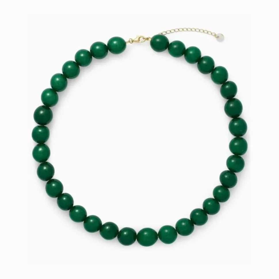 Soï Krystal Halskæde Faro Grøn Jade
