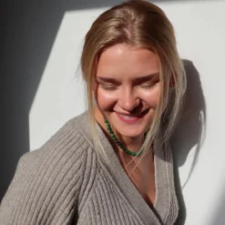 Soï Krystal Halskæde Grøn Jade