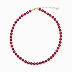 Soï Krystal Halskæde Rød Jade