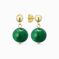 Soï Krystal Nora Øreringe Grøn Jade