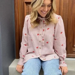 Stories From The Atelier Winter Garden Shirt Off White/Red