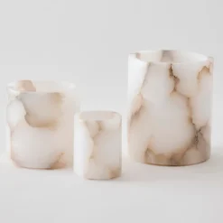 Tell Me More Alabaster Candle Holder Medium