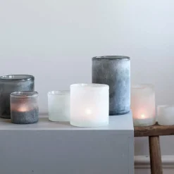 Tell Me More Frost Candleholder Small Grey